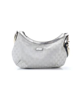 Medium Saddle Zip Messenger Bag GG Canvas with Leather