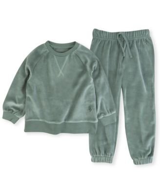 Boys' and Girls' 2T-5T Cooper II Velour Crewneck Jogger Top and Sweatpants, 2-Piece Set