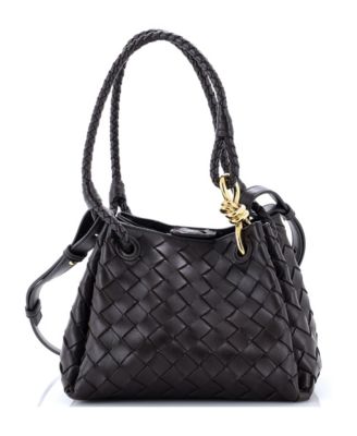 Small Parachute Handle Bag Intrecciato Leather