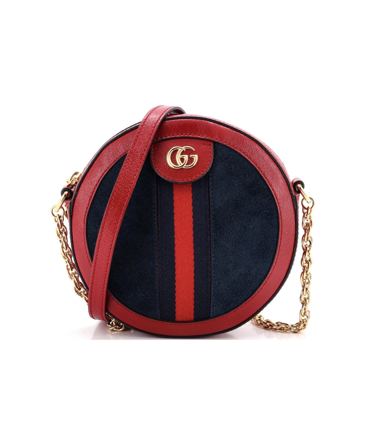 Pre-Owned Gucci Mini Ophidia Round Shoulder Bag Suede - Black