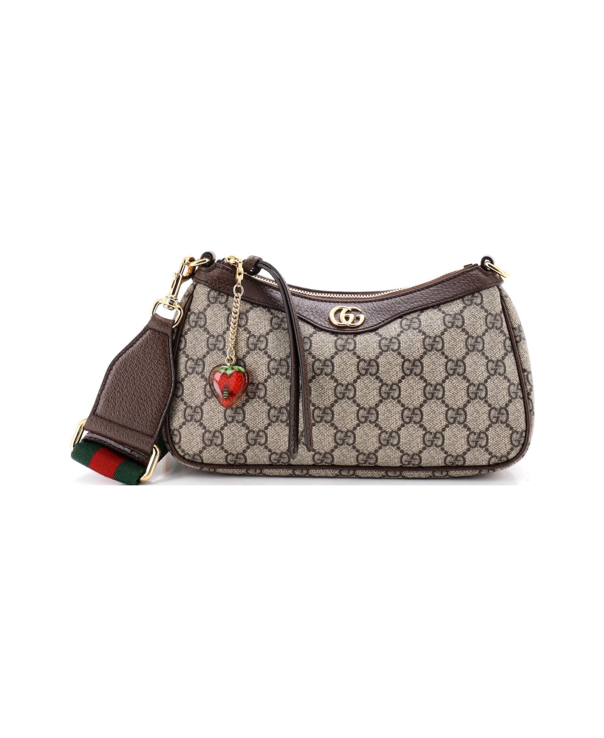 Pre-Owned Gucci Small Ophidia Charm Shoulder Bag Gg Coated Canvas - Brown
