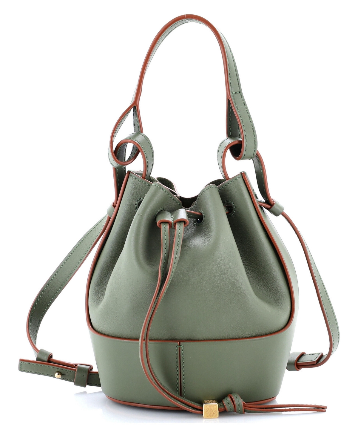 Pre-Owned Loewe Mini Balloon Bucket Bag Leather - Green