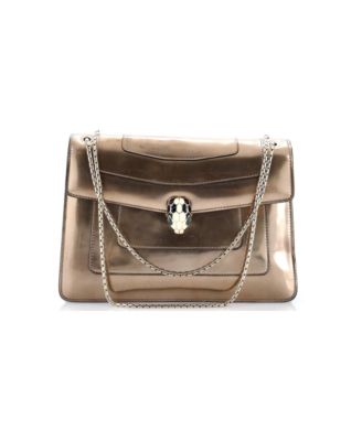 Medium Serpenti Forever Square Shoulder Bag Metallic Leather
