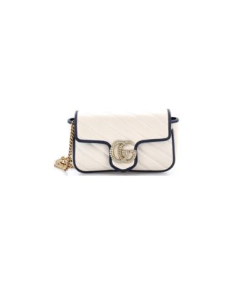 Super Mini GG Marmont Flap Bag Diagonal Quilted Leather
