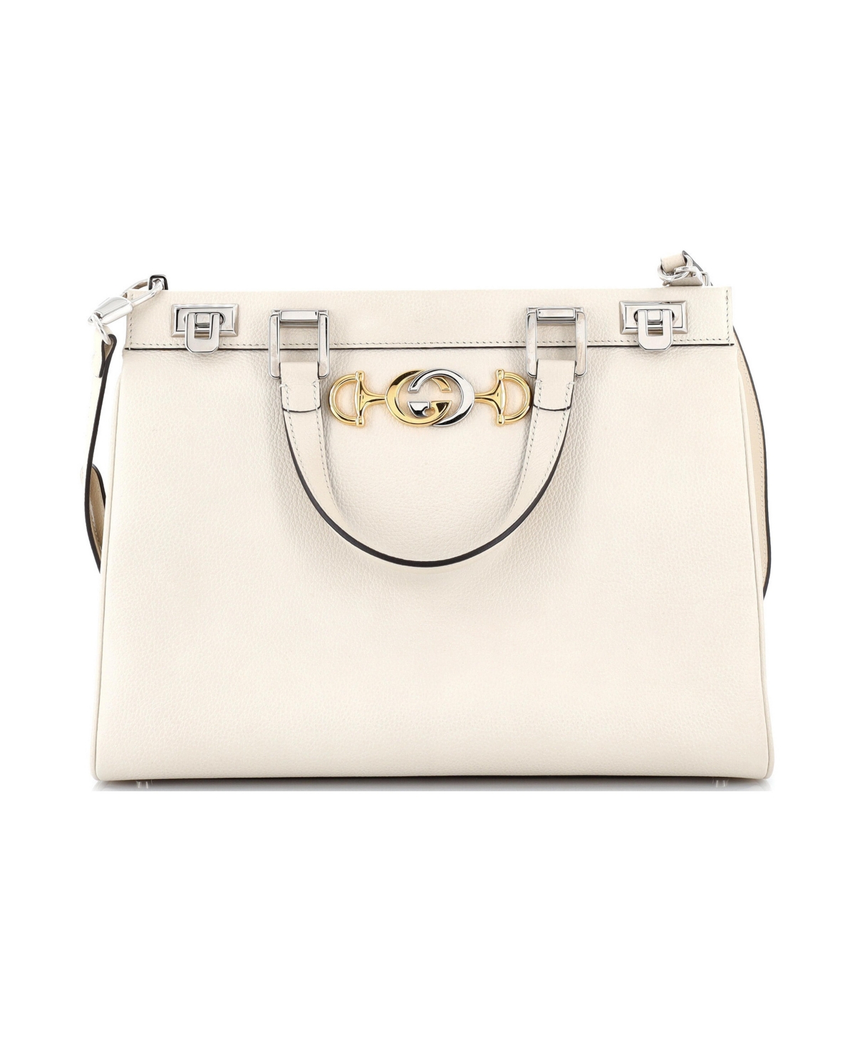 Pre-Owned Gucci Medium Zumi Top Handle Bag Leather - White