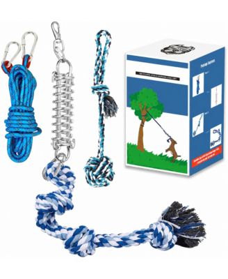 Heavy Duty Dog Spring Pole Rope Toy with Stainless Steel Swivel