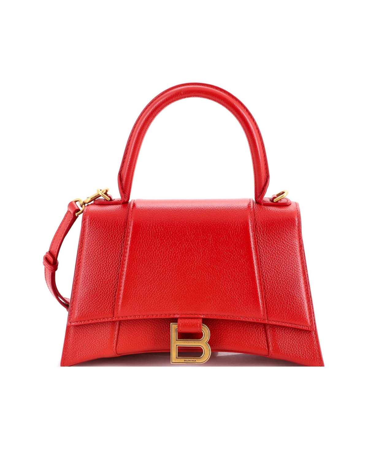 Pre-Owned Balenciaga Small Top Handle Leather Hourglass Shoulder Bag - Red