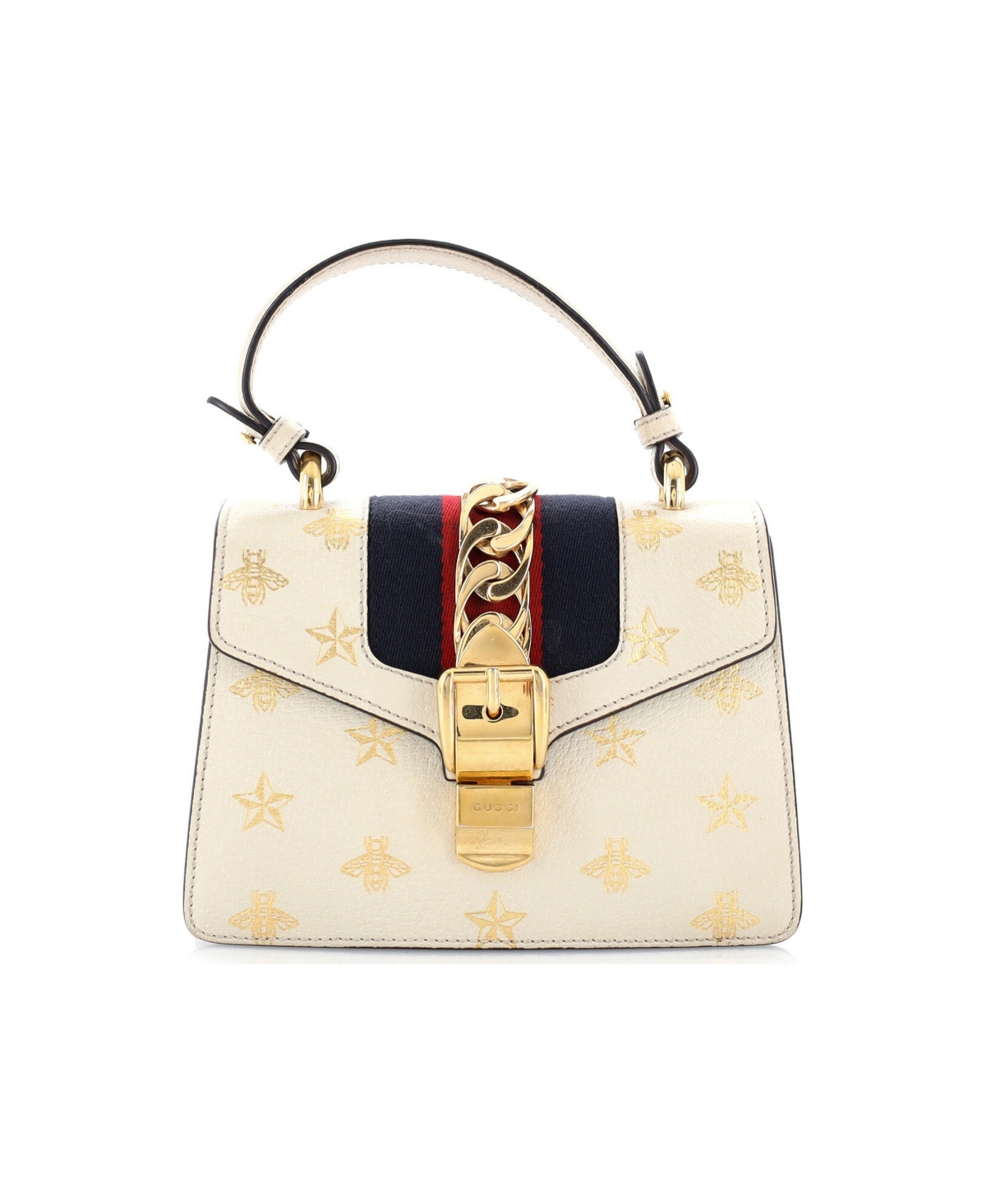 Pre-Owned Gucci Mini Sylvie Top Handle Bag Printed Leather - Brown