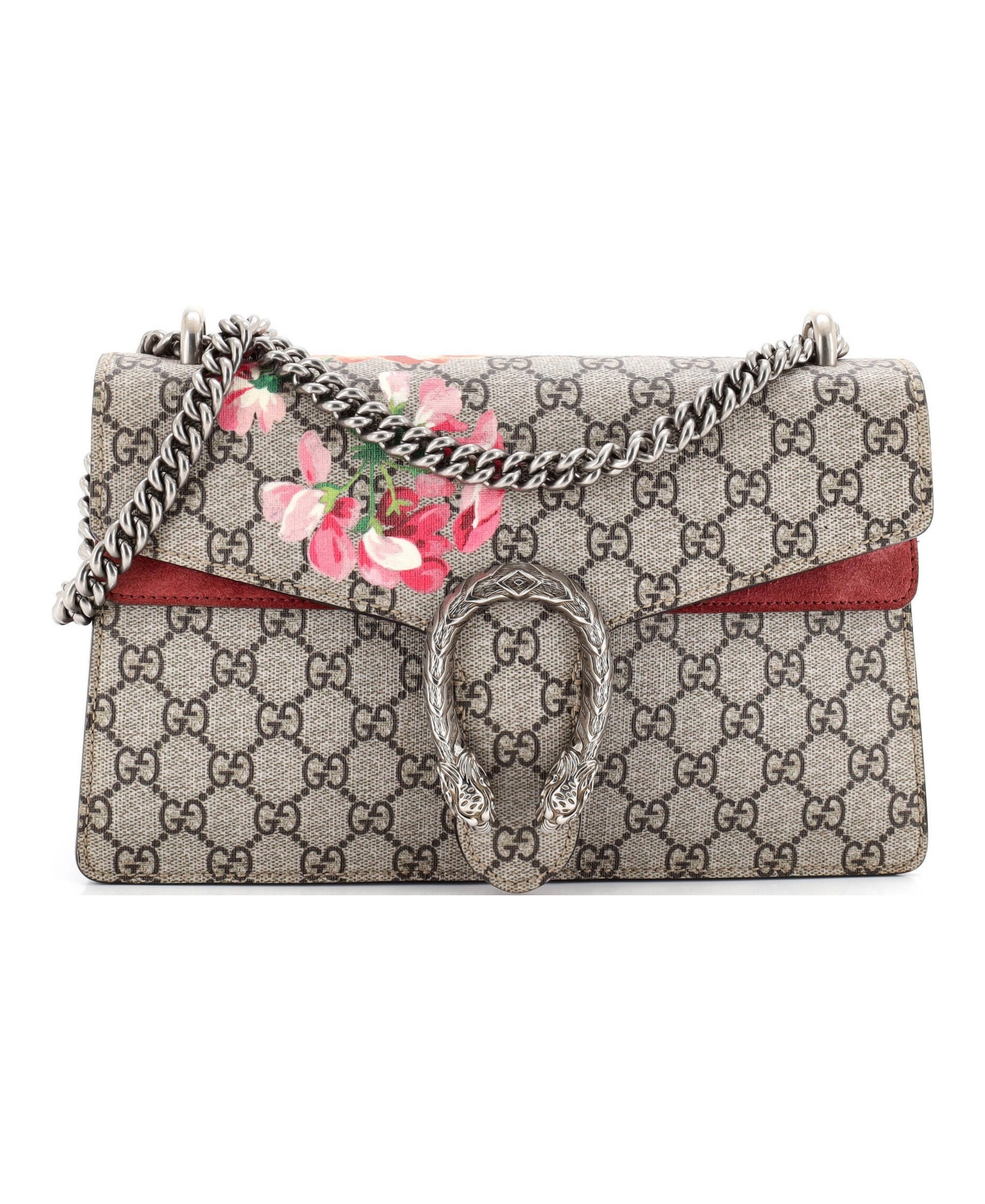 Pre-Owned Gucci Small Dionysus Bag Blooms Print Gg Coated Canvas - Brown