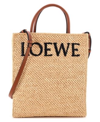 North South A4 Tote Raffia and Leather