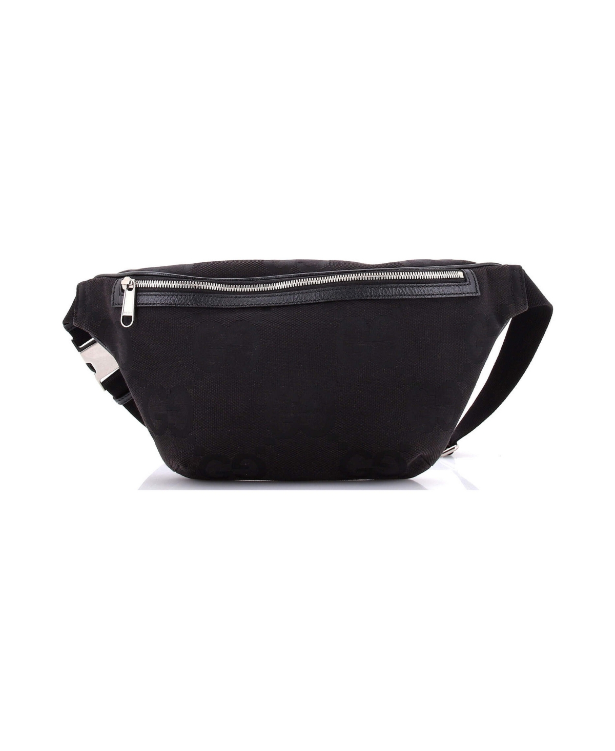 Pre-Owned Gucci Small Belt Bag Jumbo Gg Canvas with Leather - Black
