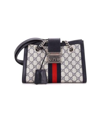 Small Padlock Chain Tote GG Coated Canvas with Leather