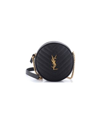 Vinyle Round Camera Bag Matelasse Chevron Leather