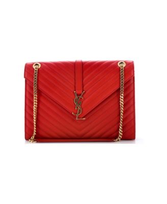 Large Classic Monogram Envelope Satchel Matelasse Chevron Leather
