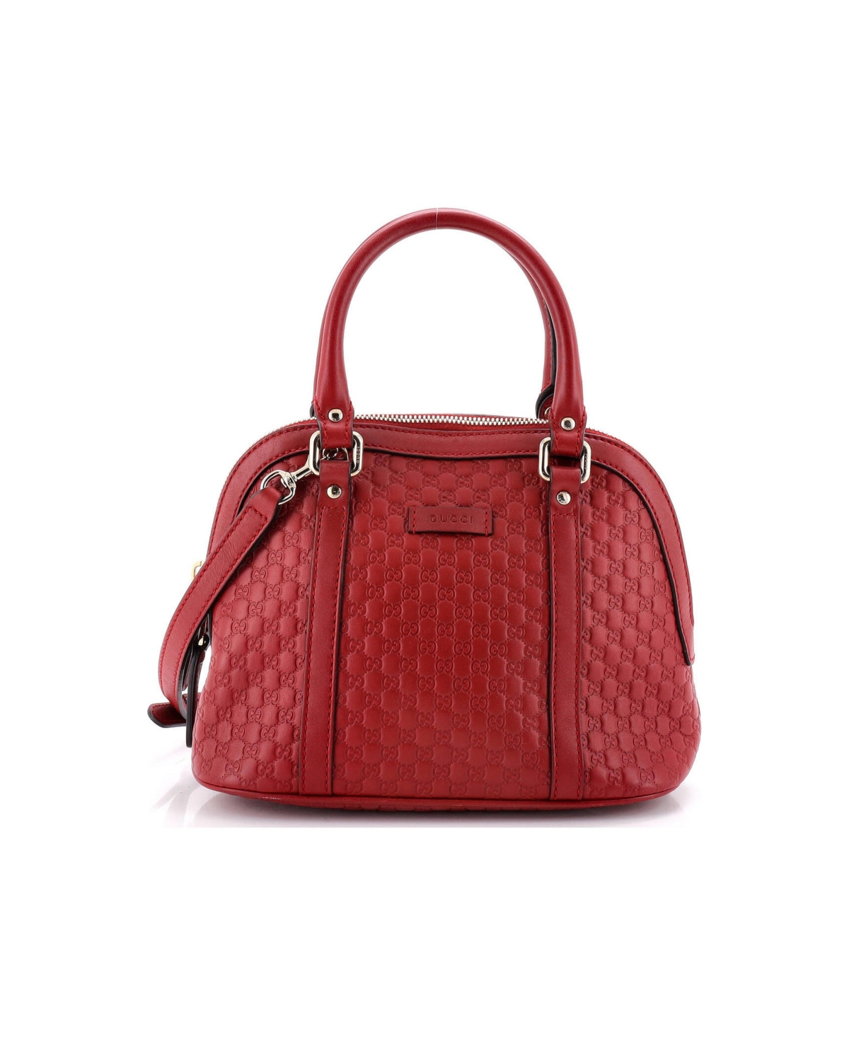 Pre-Owned Gucci Mini Convertible Dome Satchel Microguccissima Leather - Red