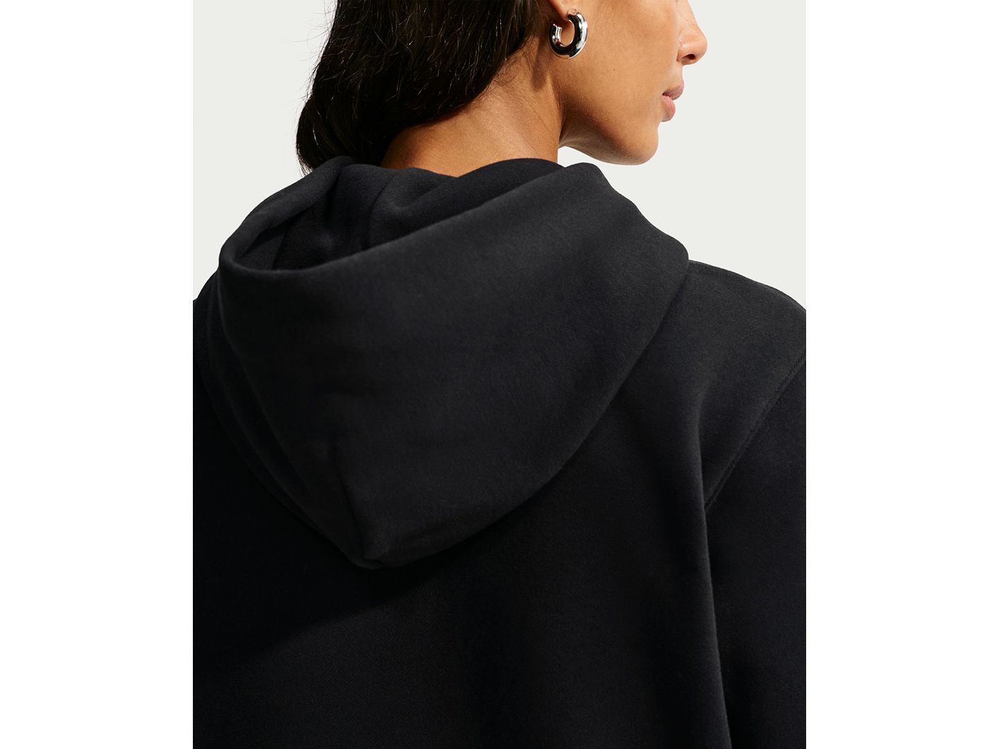 Женское худи Nike Studio Fleece Medium-Weight Pullover, цвет: Чёрный — фото 4