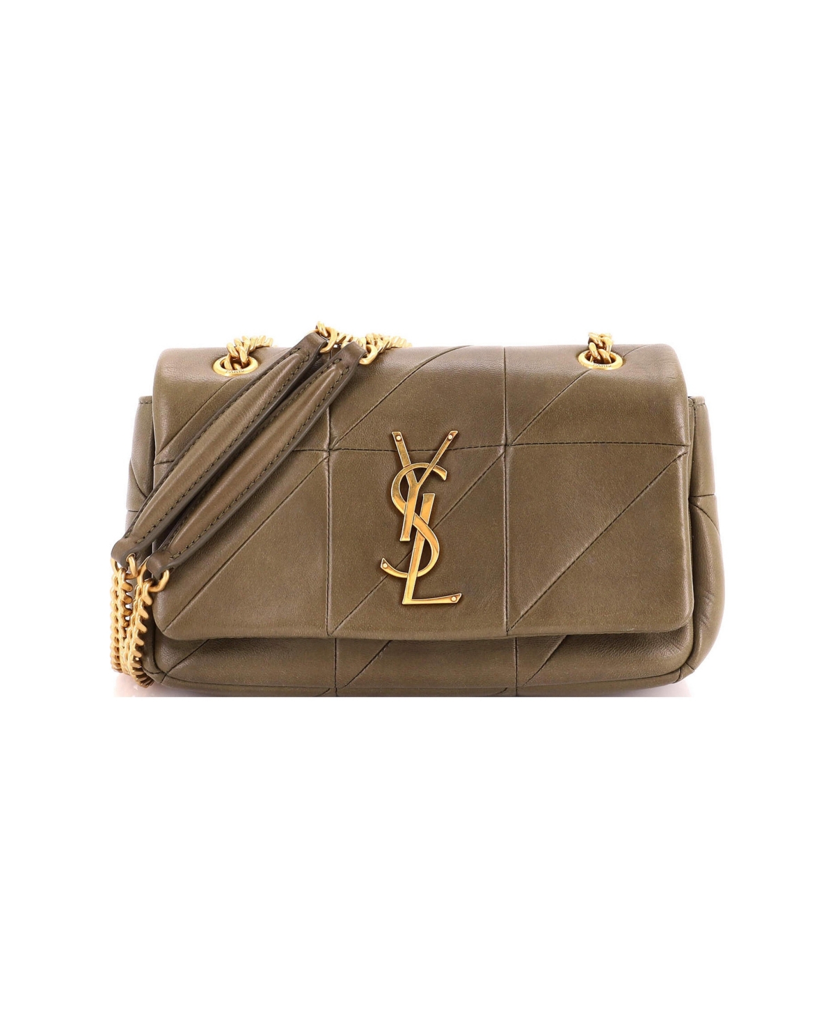 Pre-Owned Saint Laurent Small Jamie Flap Bag Quilted Leather - Green