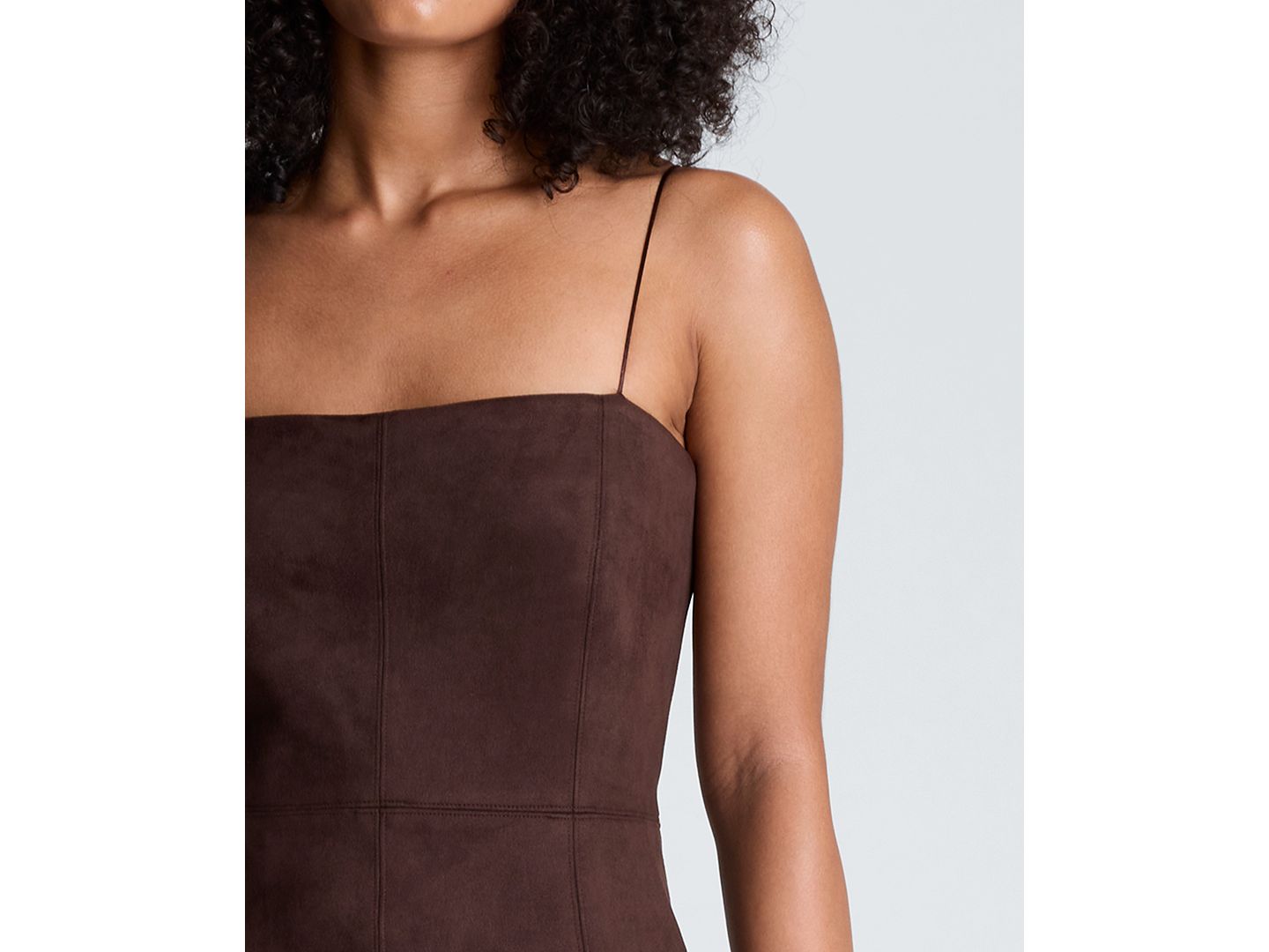 Женское платье Kenneth Cole Combo Pleated Faux Suede Midi, цвет: Коричневый — фото 4