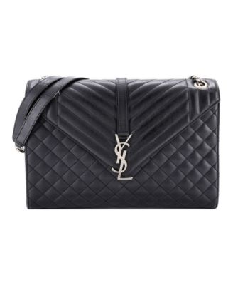 Large Classic Monogram Envelope Satchel Mixed Matelasse Leather