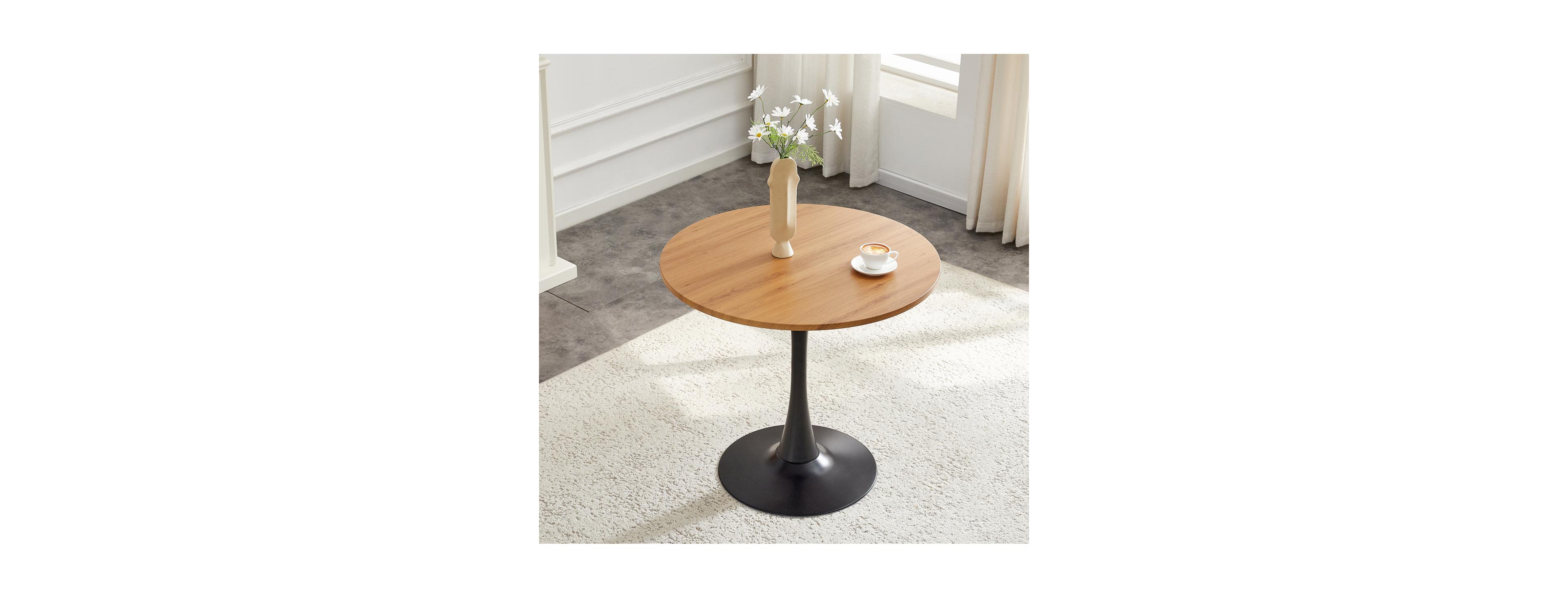Streamdale Furniture Round 31.5" Tulip Dining Table, Mid Century Modern Faux Wood Bistro Table