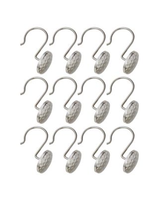 Rust-Resistant Metal Shower Curtain Hooks, Shower Hooks Hangers for Bathroom - Set of 12