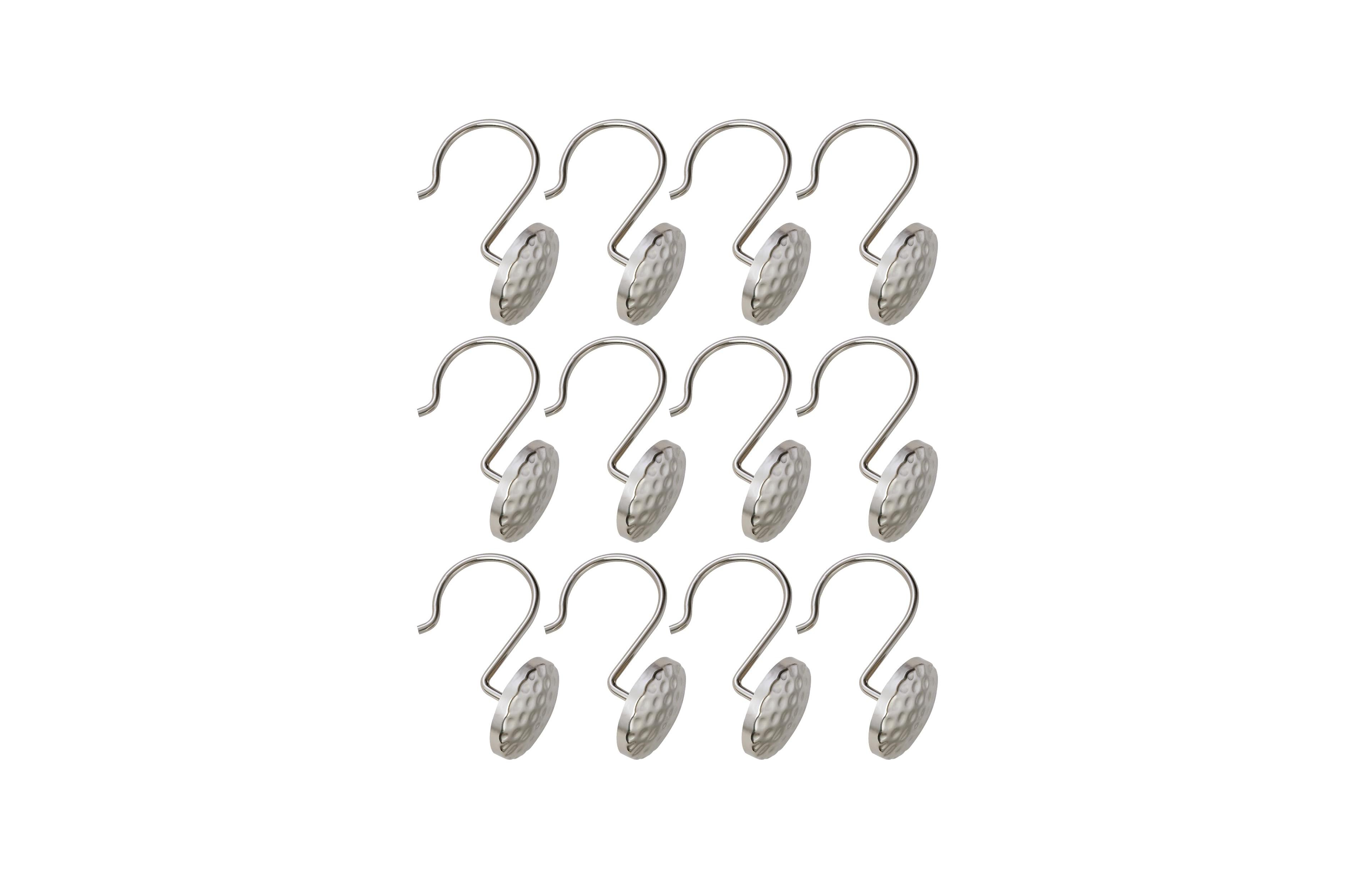Utopia Alley Rust-Resistant Metal Shower Curtain Hooks, Hooks Hangers for Bathroom - Set of 12