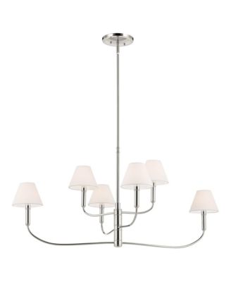 Eadie 41 Inch 6 Light Chandelier in Polished Nickel