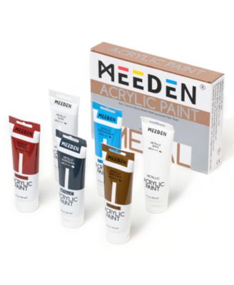 6 color Metallic Acrylic Paint, 120 ml/4.06 oz Tubes Heavy Body Acrylic Paint Set, Rich Pigments and Craft Paints for Artists
