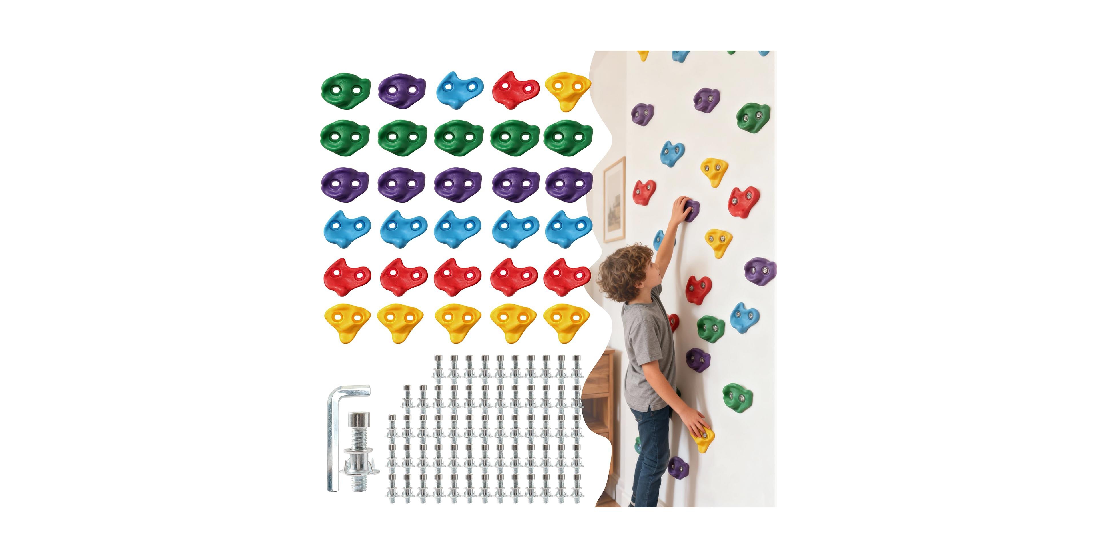 Aofar 30 Large Rock Climbing Holds Adult Wall Grips Indoor Outdoor Play Set With Hardware