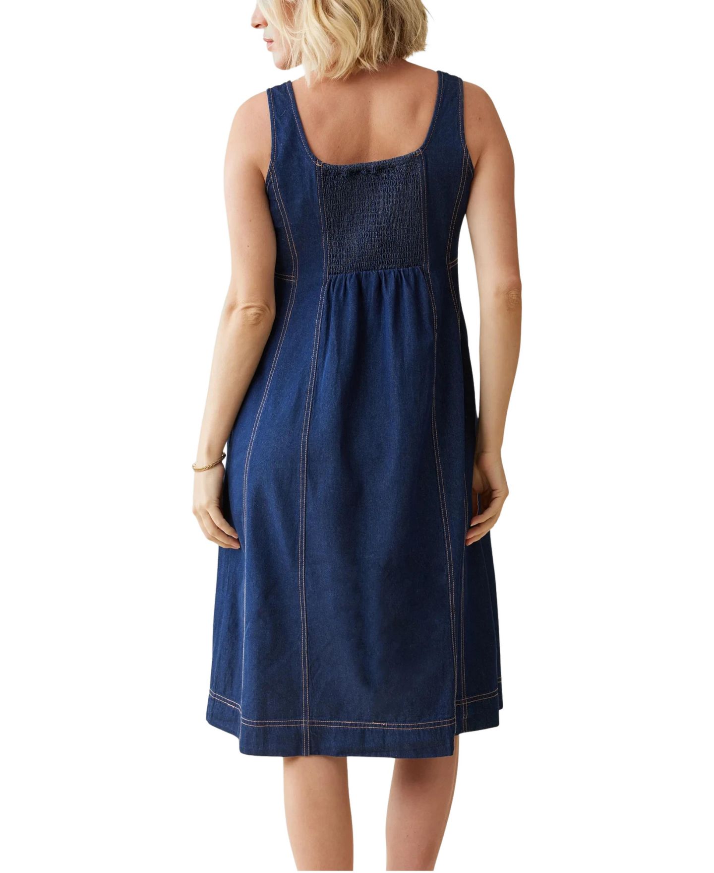Женское платье Ingrid + Isabel Maternity Mallorca Chambray Square Neck Nursing Midi, цвет: Индиго — фото 3