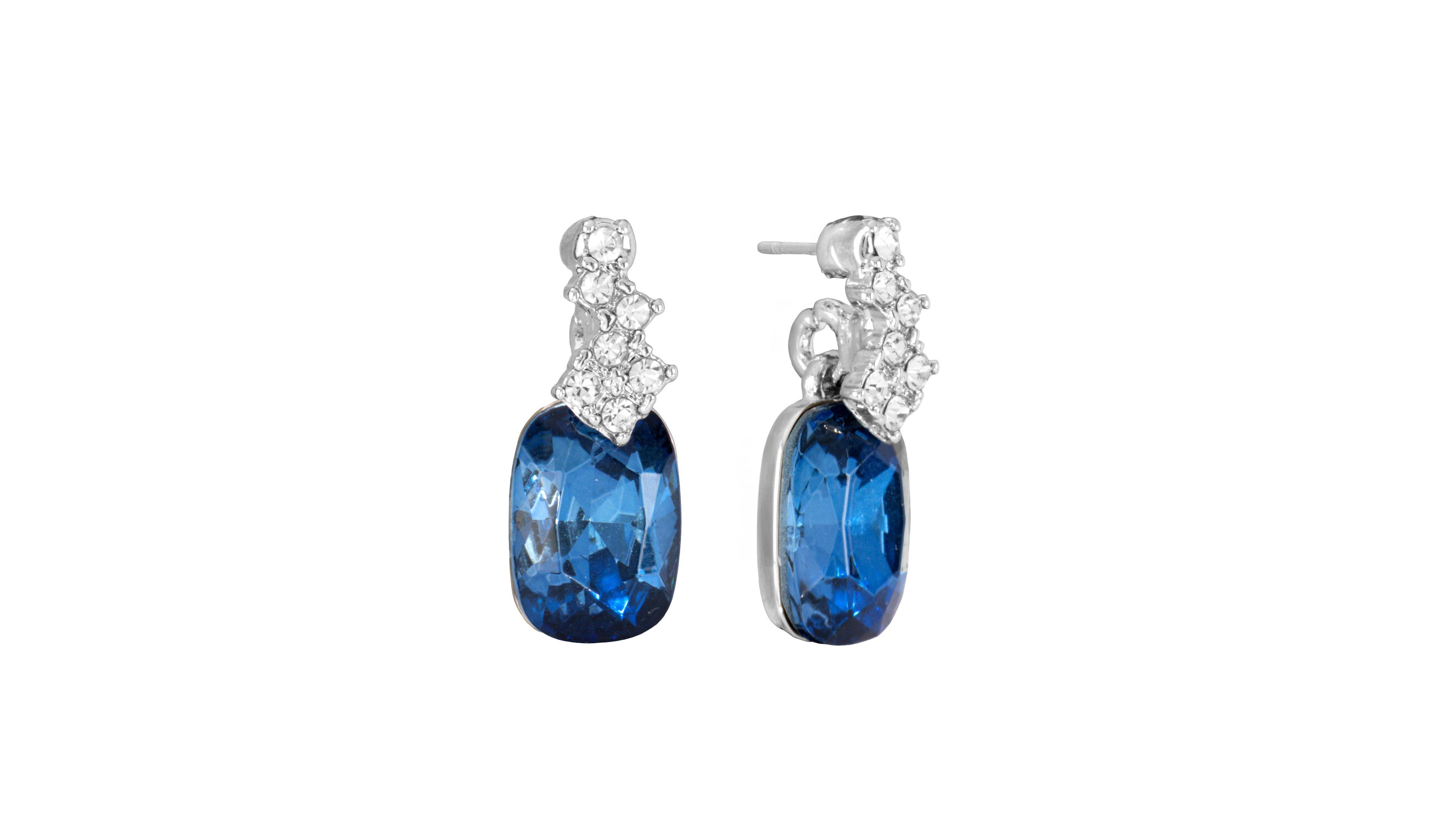 Macy's Silver-Tone Crystal Drop Stud Earrings