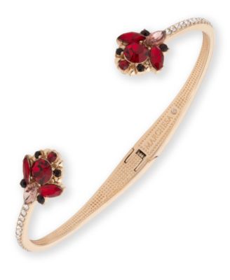 Gold-Tone Crystal Floral Cuff Bracelet