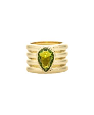 Pear-Shaped Bezel Set Cubic Zirconia Statement Ring
