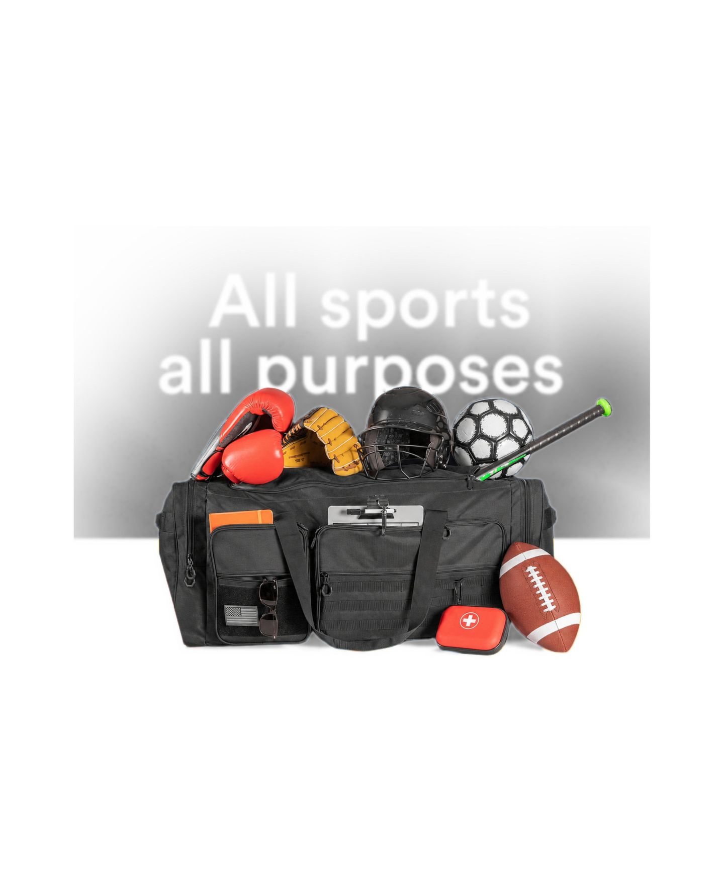 Сумка peneyon Extra Large Heavy Duty Sports Equipment Duffle Bag With Multiple Compartments And Padded Strap, цвет: Чёрный — фото 4