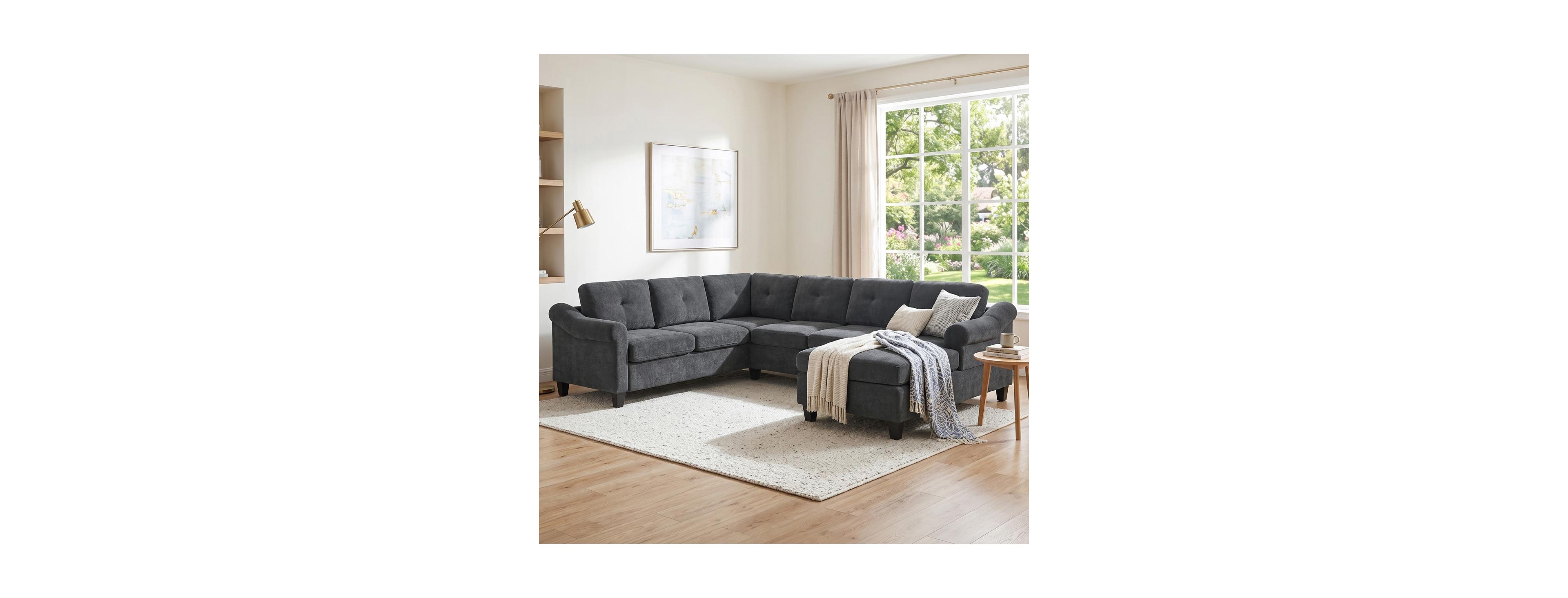 Streamdale Furniture 106.3" Chenille U-Shaped Sectional Sofa
