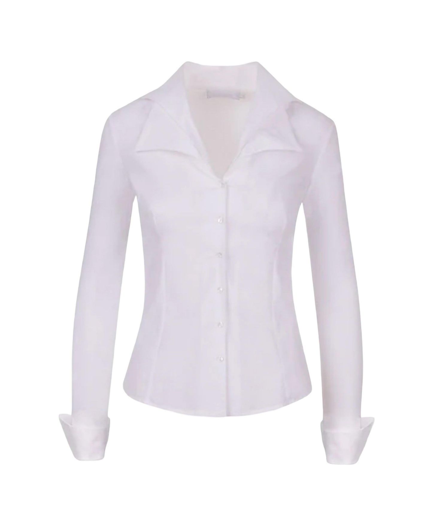 Женская рубашка Anne Fontaine Christie Double-Collar Long-Sleeve, цвет: Белый — фото 4