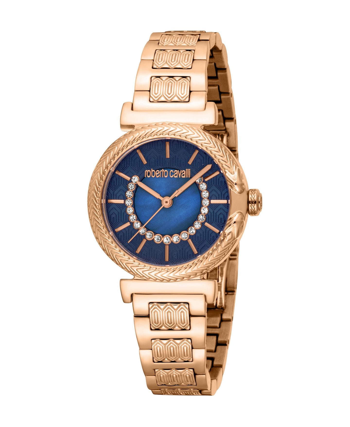 Женские часы Roberto Cavalli Quartz Rose Gold Stainless Steel Bracelet Watch, цвет: Розовый — фото 1