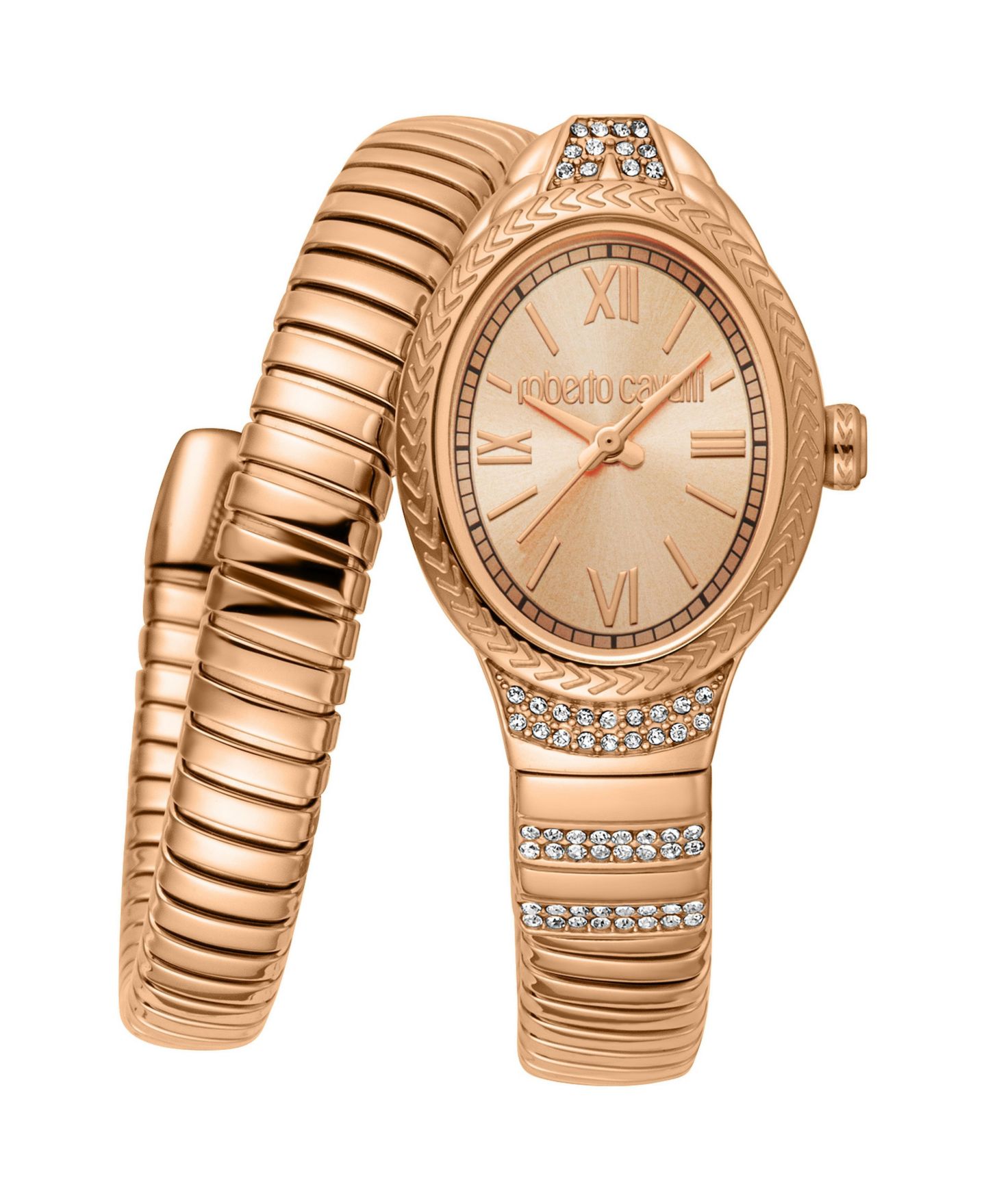 Женские часы Roberto Cavalli Quartz Rose Gold Stainless Steel Bracelet Watch, цвет: Розовый — фото 1