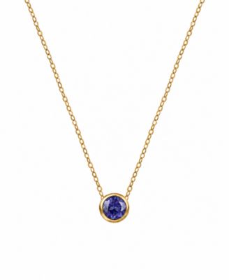 Tanzanite Solitaire Round Cut Pendant Necklace (1/3 ct. t.w.) in 14k Gold
