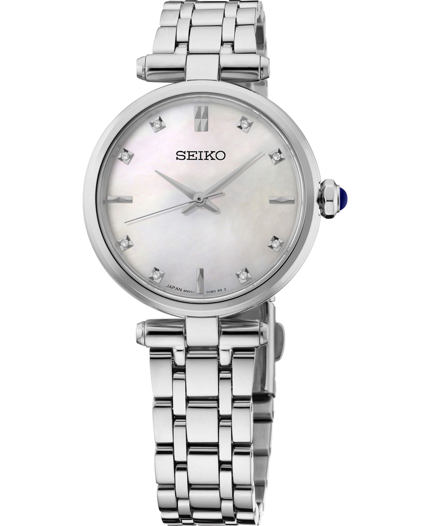 Женские часы Seiko Diamonds Silver-Tone Stainless Steel Bracelet Watch 29mm — фото 1