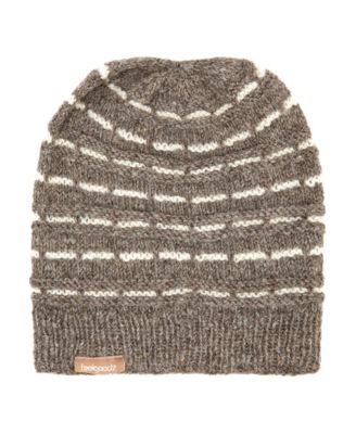 Striped-Wool Slouchy Cap