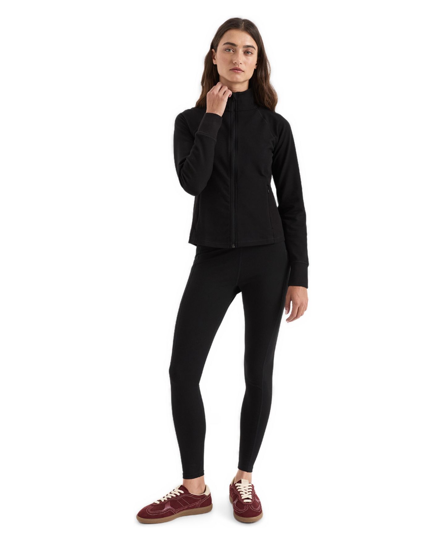 Женская куртка Pact On The Go-To Slim Fit Long-Sleeve Zip-Up, цвет: Чёрный — фото 5