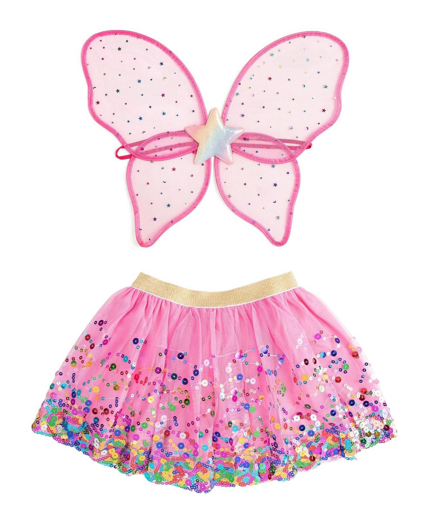 Комплекты Sweet Wink Rainbow Star Fairy Wing and Confetti Tutu Set для девочек, цвет: Розовый — фото 1