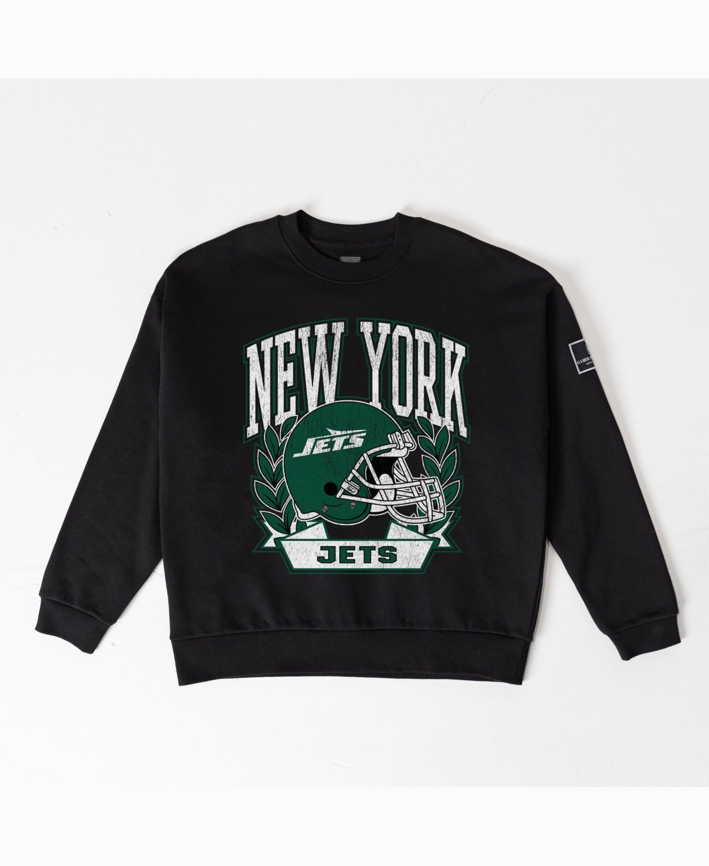 Женская толстовка Gameday Couture Black New York Jets Oversized Victory Lane Black Label Premium Fleece — фото 4