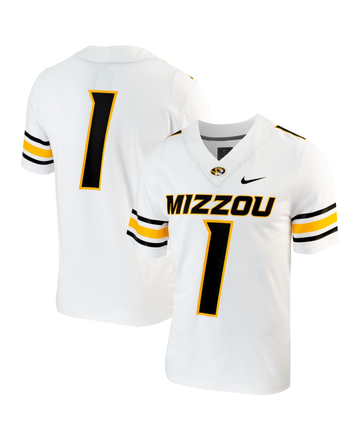 Nike Men's 1 White Missouri Tigers Replica Football Jersey - White