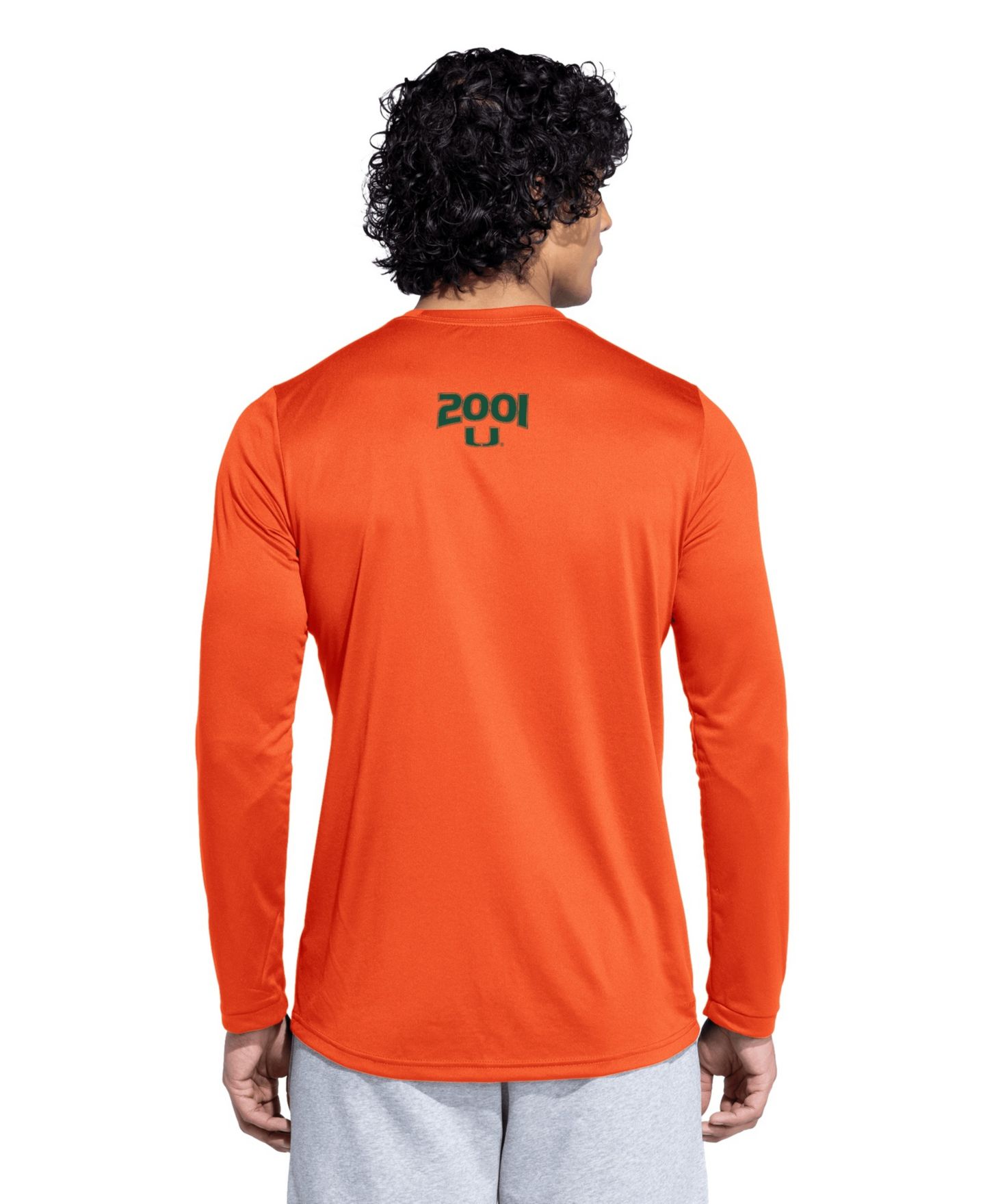 Мужская футболка adidas Orange Miami Hurricanes It's Back Pregame Long-Sleeve — фото 2