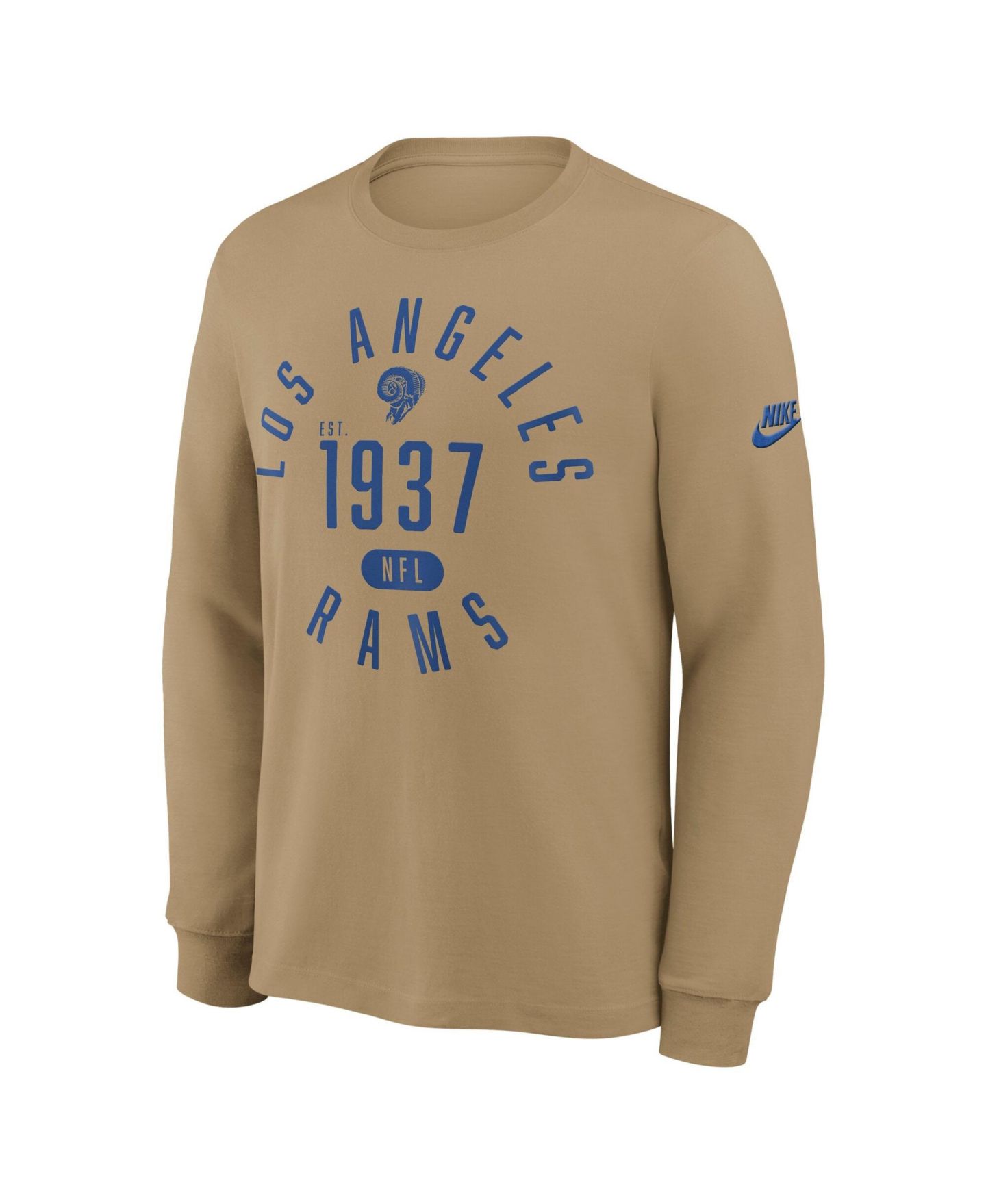 Мужская футболка Nike Tan Los Angeles Rams Blitz Package Rewind Slub Dri-FIT Long-Sleeve — фото 4