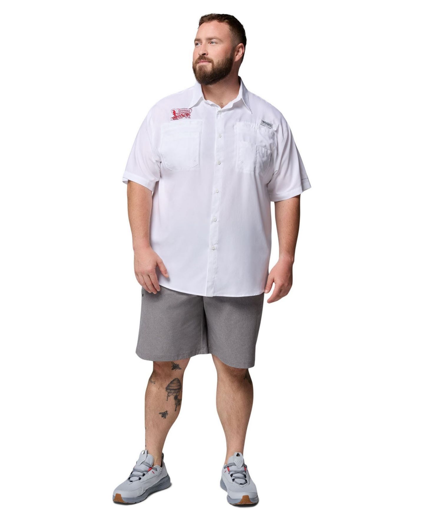 Мужская рубашка Columbia White Oklahoma Sooners Big Tall Tamiami Omni-Shade Button-Down — фото 4