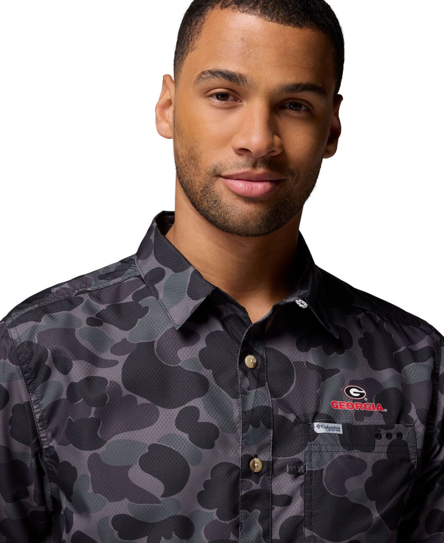 Мужская рубашка Columbia Black Georgia Bulldogs Super Slack Tide Omni-Wick Button-Up — фото 5