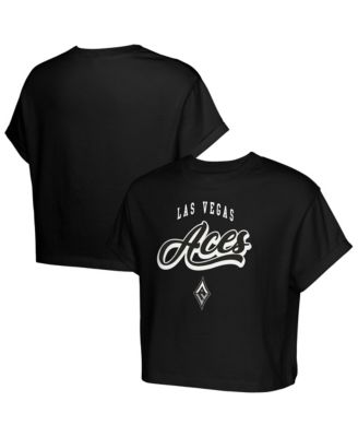 Big Girls' Black Las Vegas Aces City Pennant Cropped T-Shirt